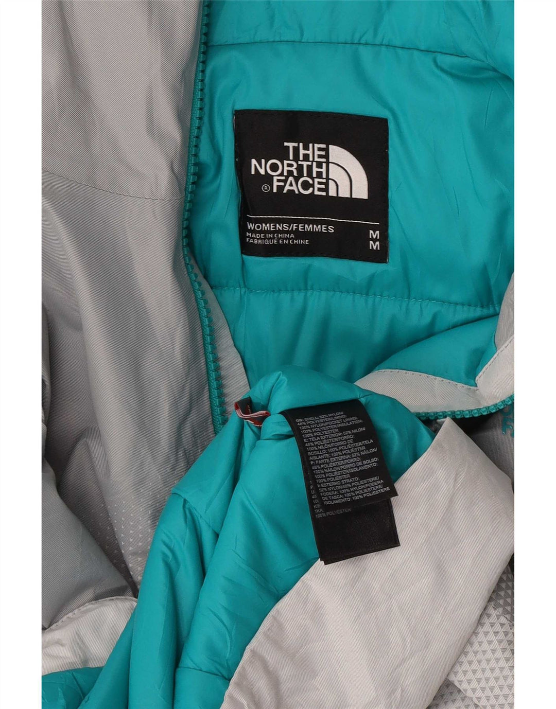Женская дождевик с капюшоном The North Face UK 14, средний серый цвет с цветными блоками