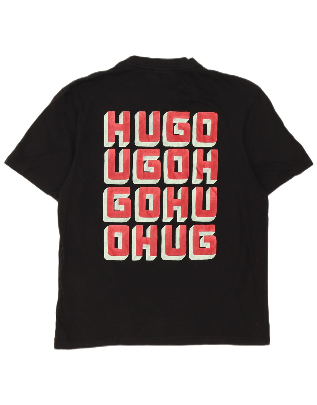 Мужская футболка с рисунком Hugo Boss, большой черный хлопок
