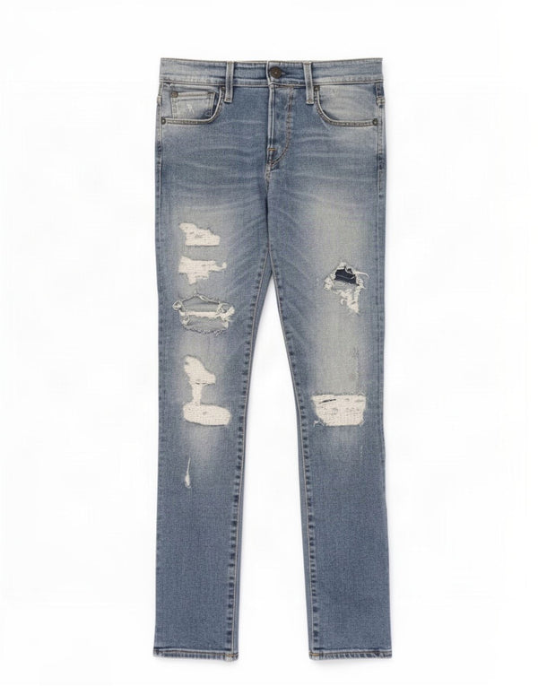 Мужские потертые джинсы скинни Jack & Jones W30 L32, синий хлопок