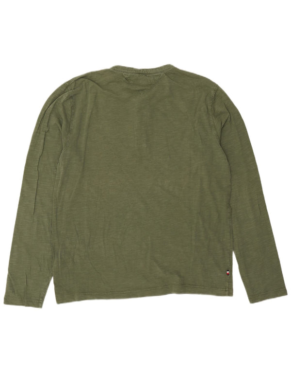 Мужской топ Tommy Hilfiger с длинным рукавом XL, хлопок цвета хаки