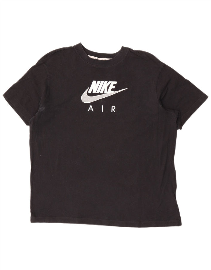 Мужская футболка с графическим рисунком Nike, средний черный хлопок