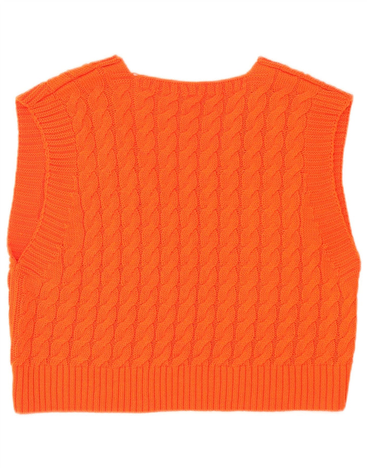 Винтажная женская укороченная майка-майка UK 14, средний оранжевый цвет