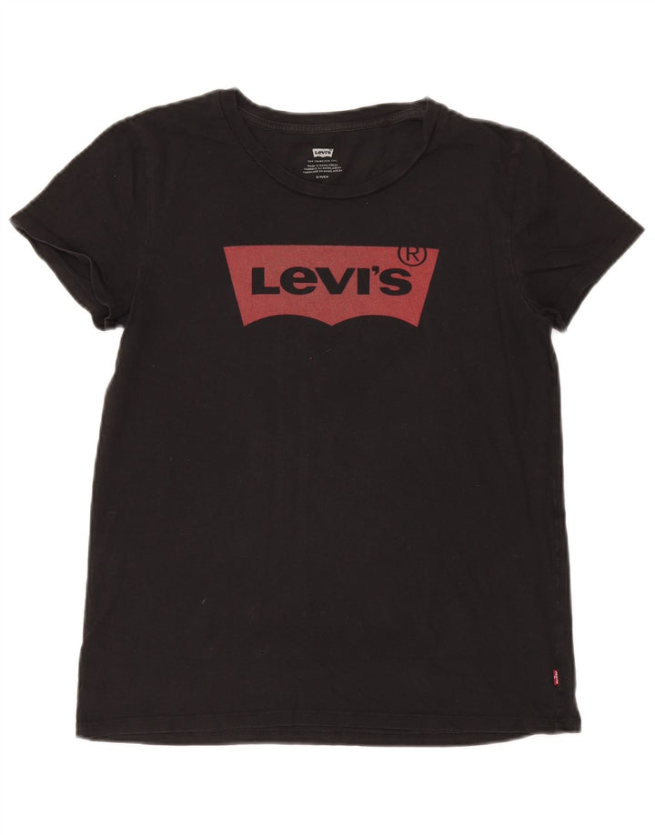 Женская футболка с рисунком Levi's Top UK 10, маленькая черная