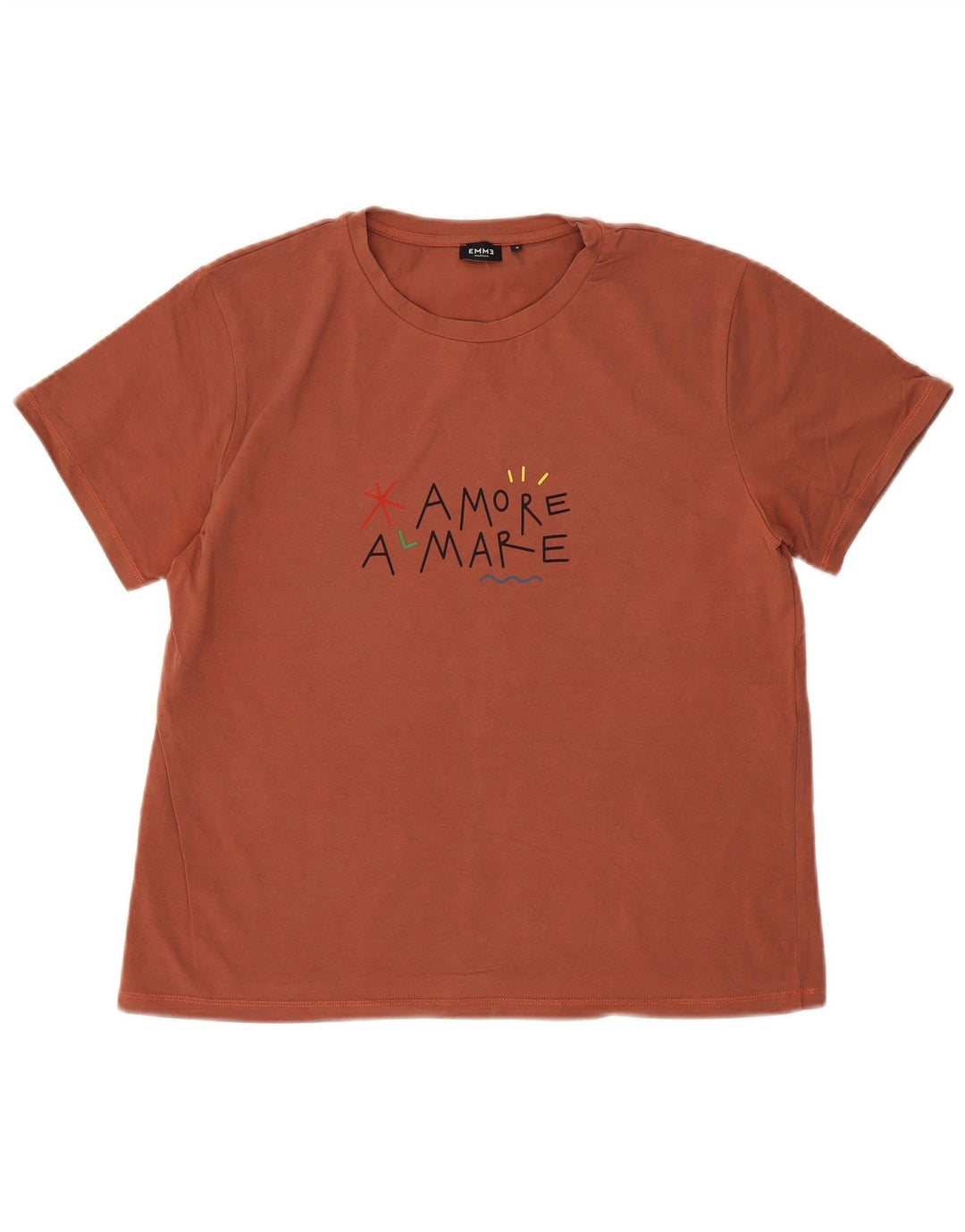 Женская футболка с рисунком Emme Top UK 14, хлопковый средний коричневый цвет