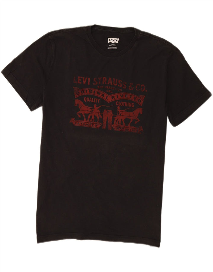 Мужская футболка с рисунком Levi's, большой черный хлопок