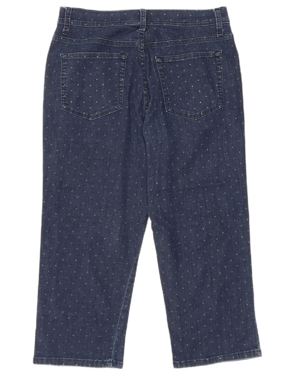 Женские джинсы-капри классического кроя LEE США 6, средние W28 L19, темно-синие в пятнистый цвет
