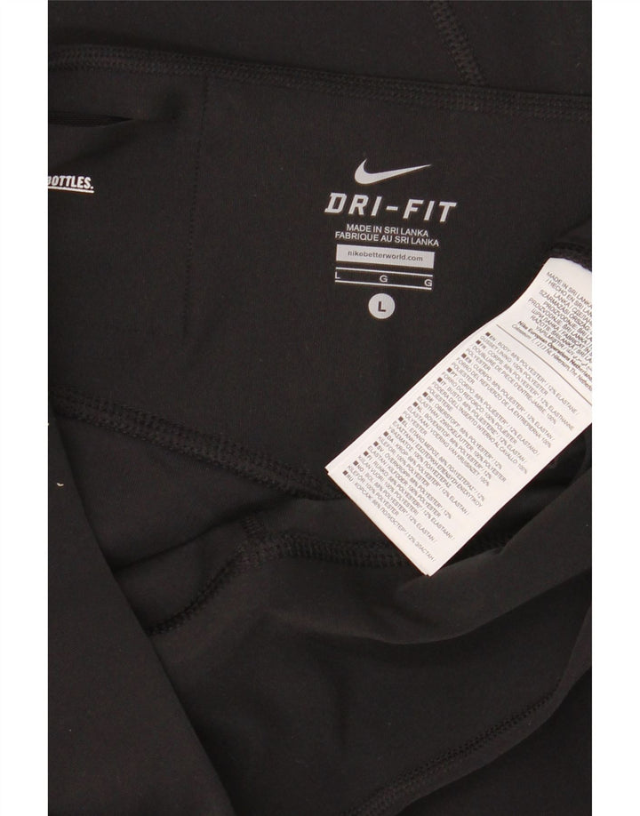 Женские спортивные брюки NIKE Dri Fit UK 14, большие черные полиэстеровые брюки
