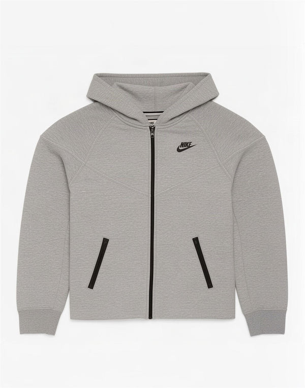 Женский свитер с капюшоном на молнии Nike UK 6 XS, серый хлопок с крапинками