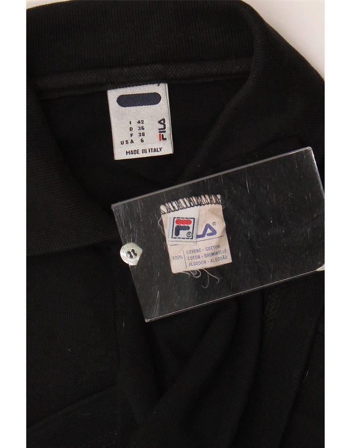Женская рубашка-поло без рукавов Fila IT 42, средний черный хлопок, черный