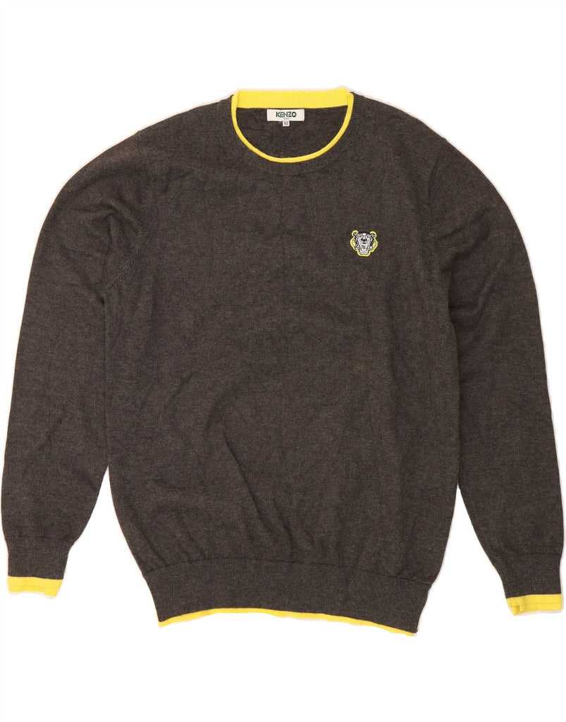 KENZO Mens Crew Neck Jumper Sweater IT 52 Large Grey Cashmere Vintage Kenzo and Second-Hand Kenzo from Messina Hembry 