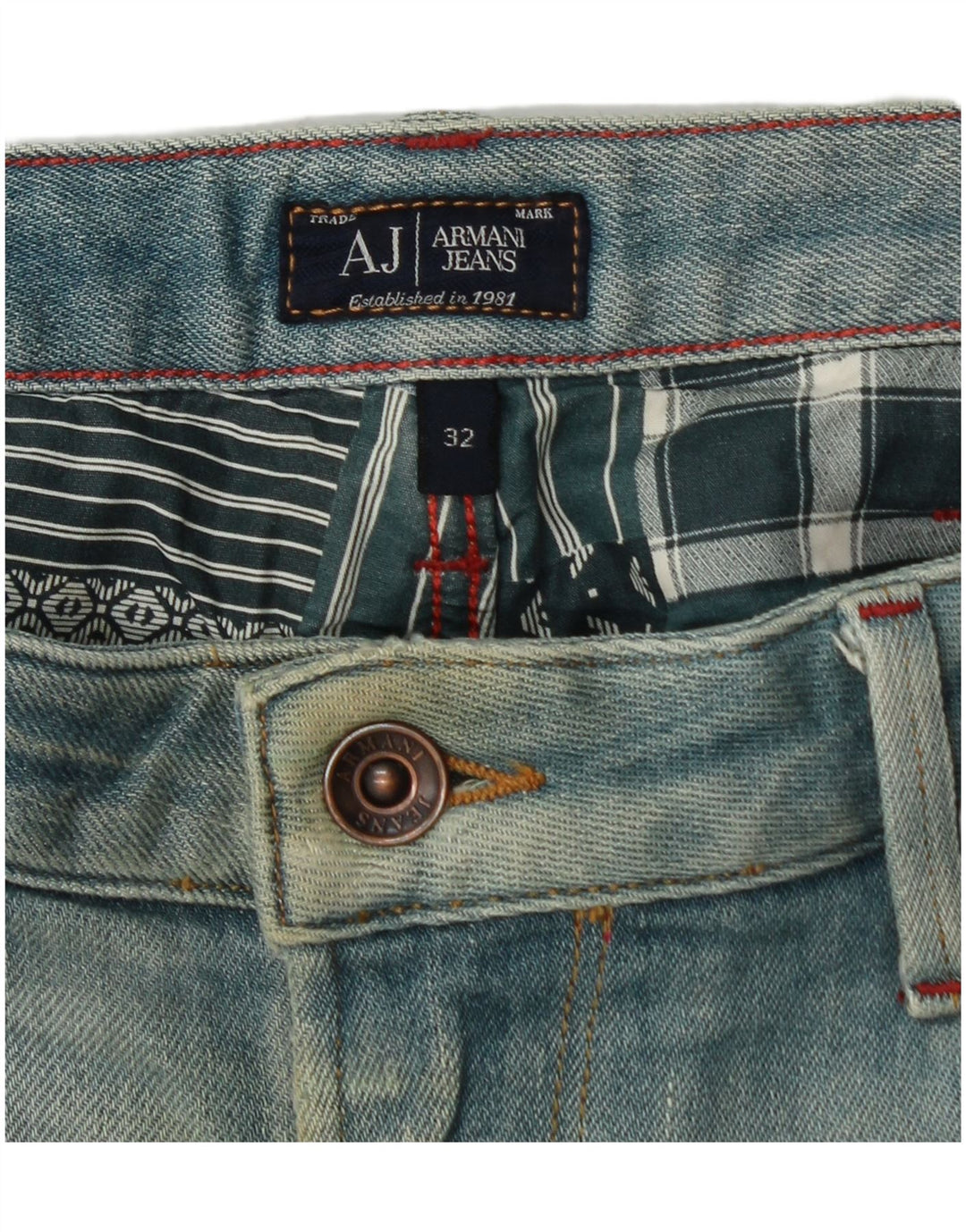 Мужские джинсы узкого кроя ARMANI W32 L34 Синие, хлопок