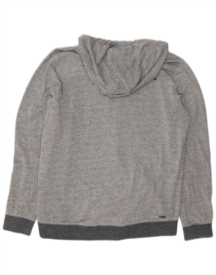HURLEY Мужской свитер с капюшоном на молнии, большой серый, хлопковый