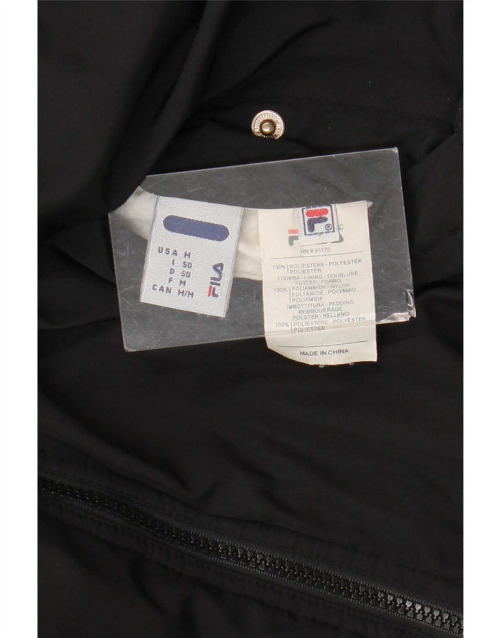 Мужская двусторонняя стеганая куртка Fila IT 50, большая черная, полиэстер с цветными блоками