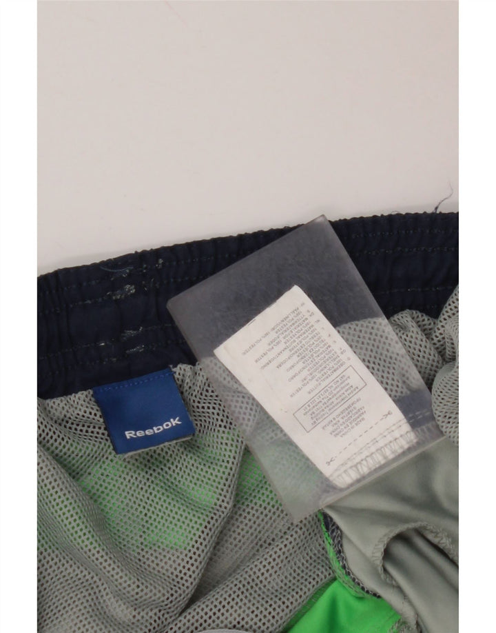 Мужские шорты для плавания REEBOK XL, зеленый полиэстер с цветными блоками