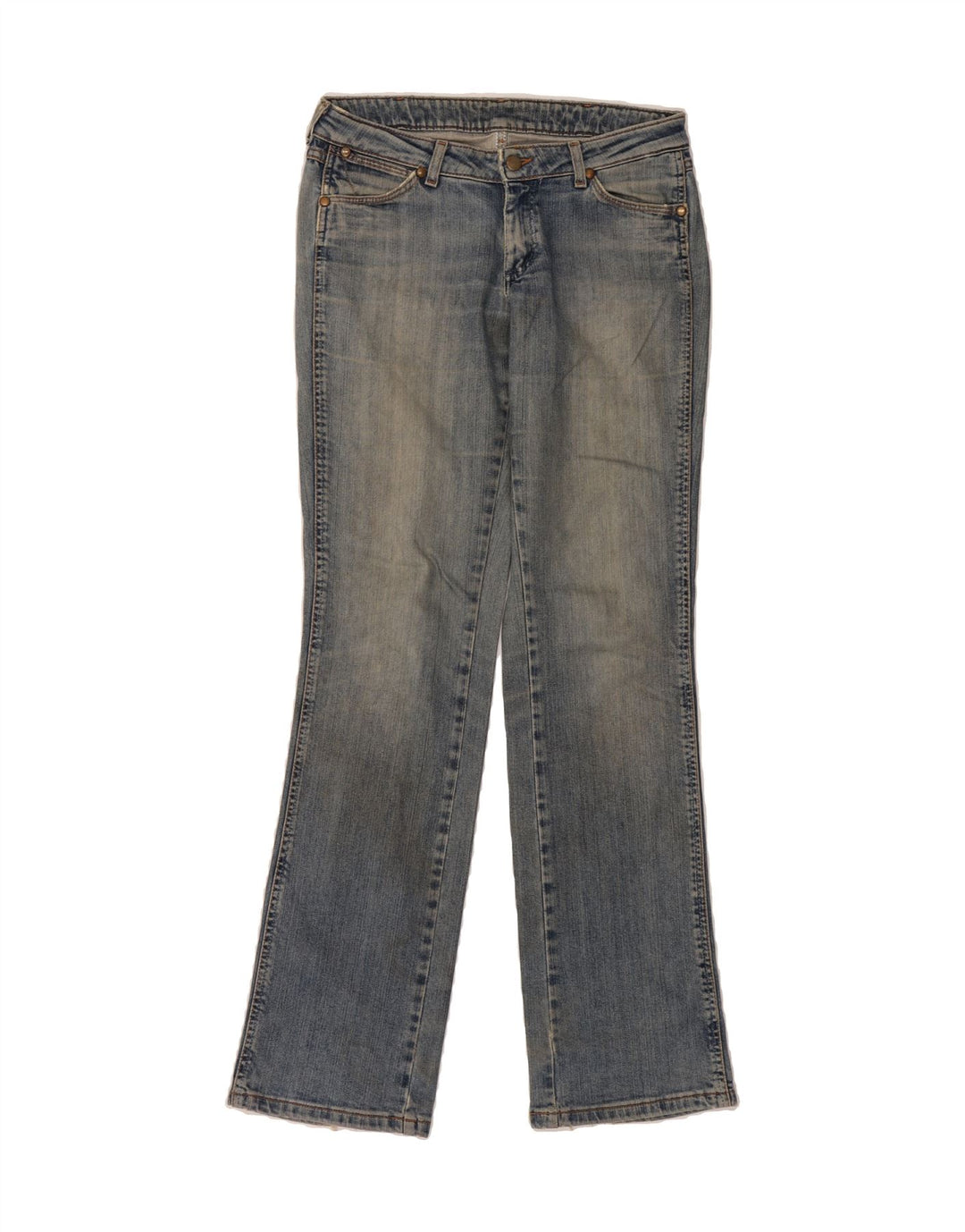 WRANGLER Womens Jade Straight Jeans W31 L34 Blue Cotton Vintage Wrangler and Second-Hand Wrangler from Messina Hembry 