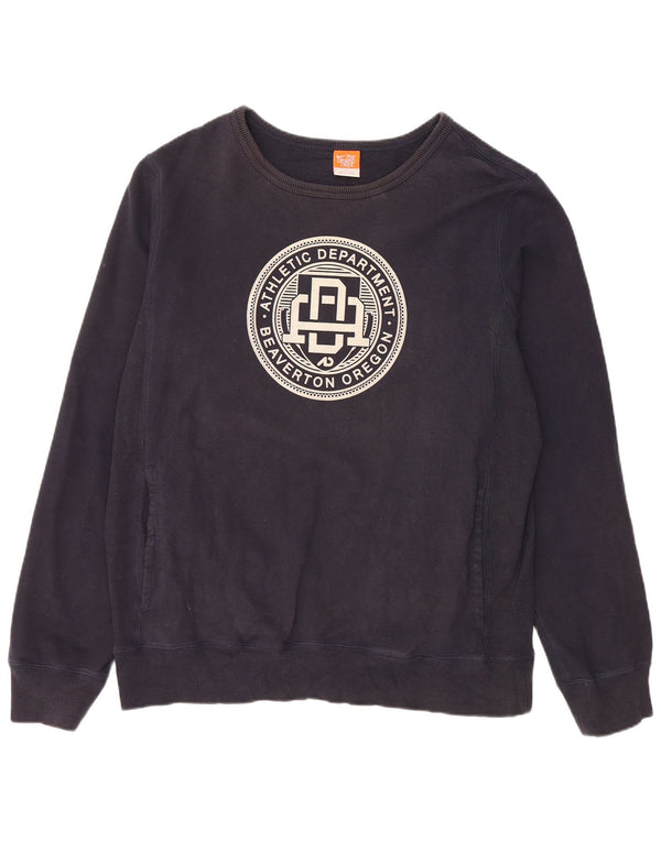 Мужской свитер с рисунком NIKE, большой темно-синий