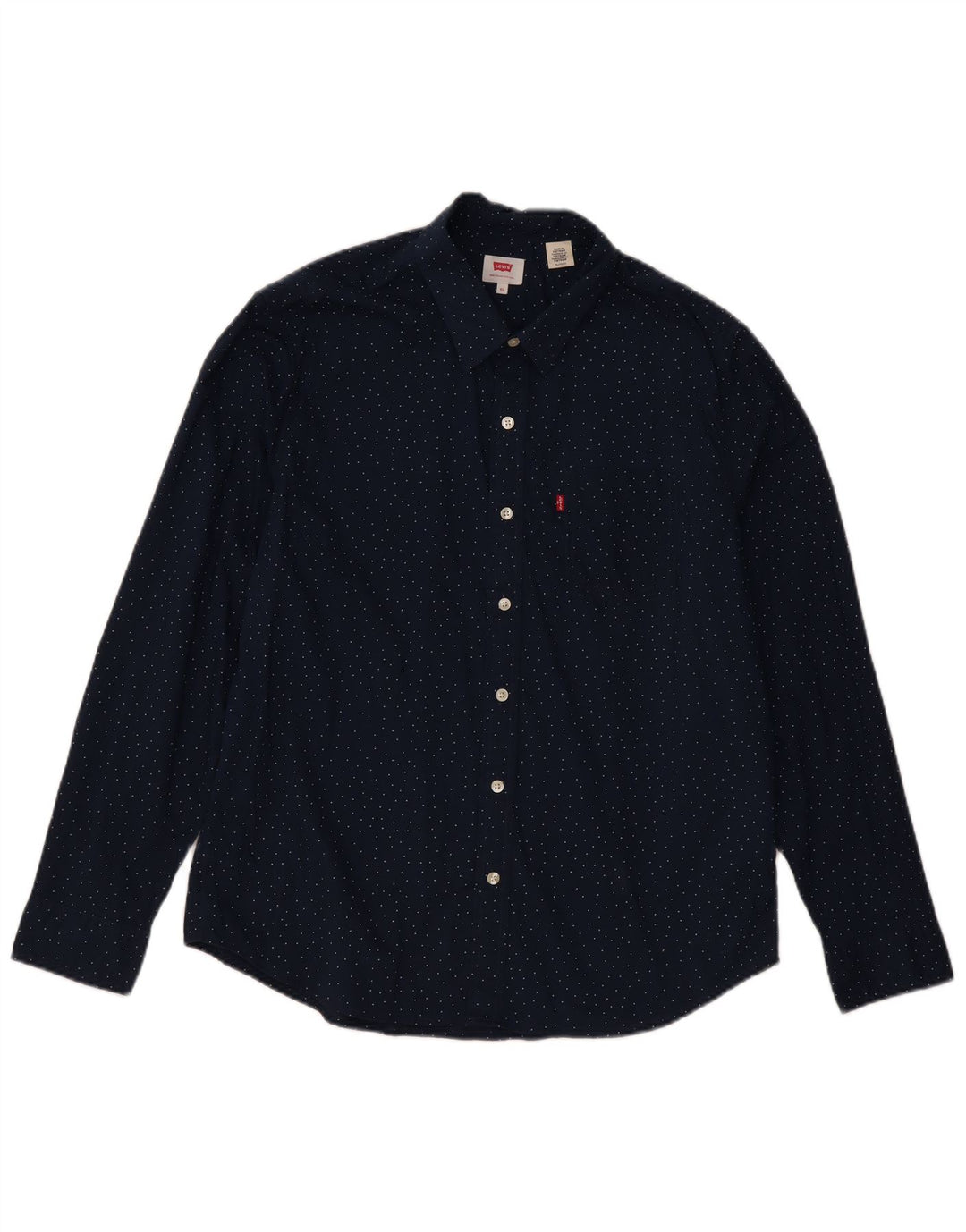 Мужская рубашка Levi's XL, темно-синяя, хлопчатобумажная, классическая