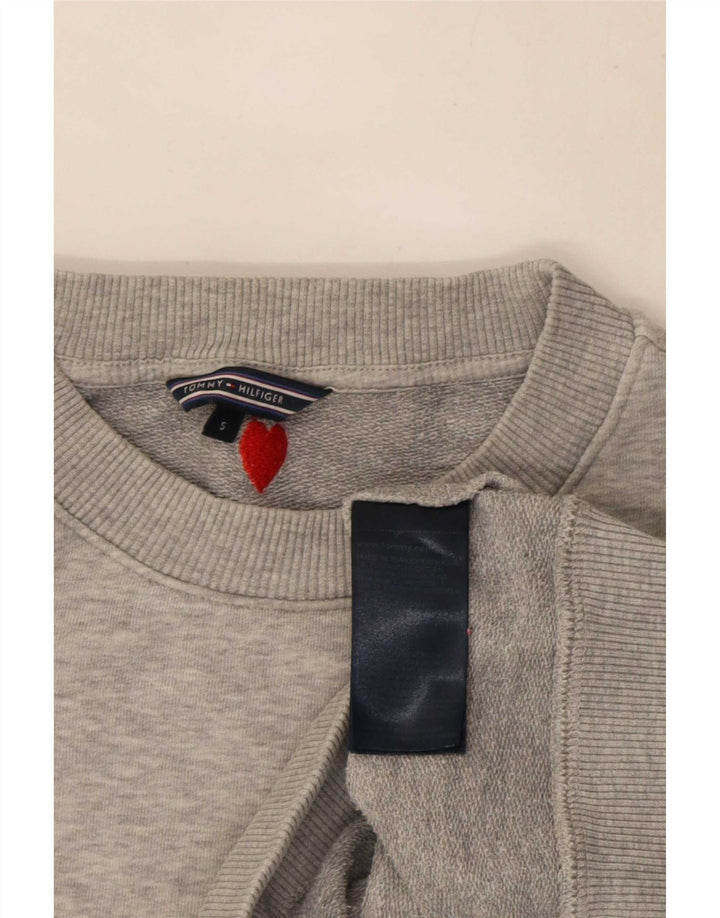 Женский укороченный свитшот оверсайз Tommy Hilfiger UK 10, маленький серый