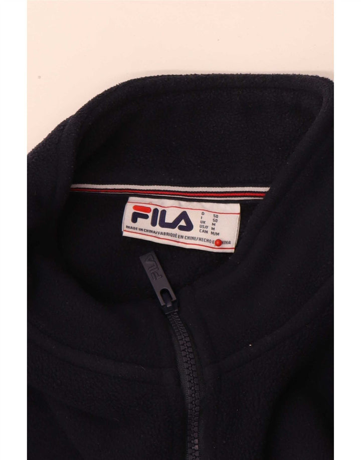 Fila Мужской флисовый джемпер с воротником на молнии, средний, темно-синий