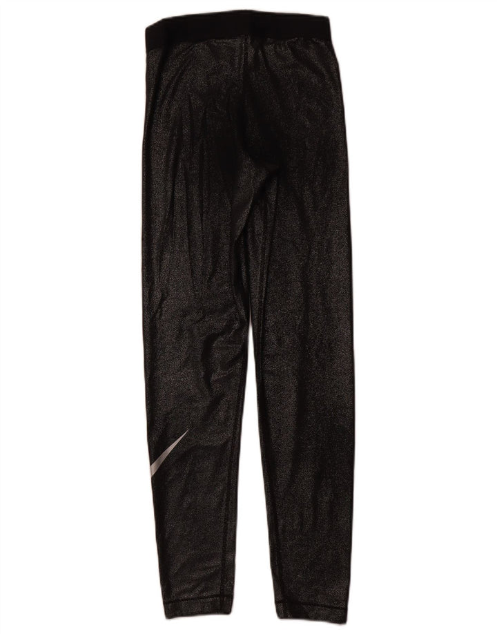 Женские леггинсы с рисунком NIKE Dri Fit UK 8, маленькие черные, полиэстер