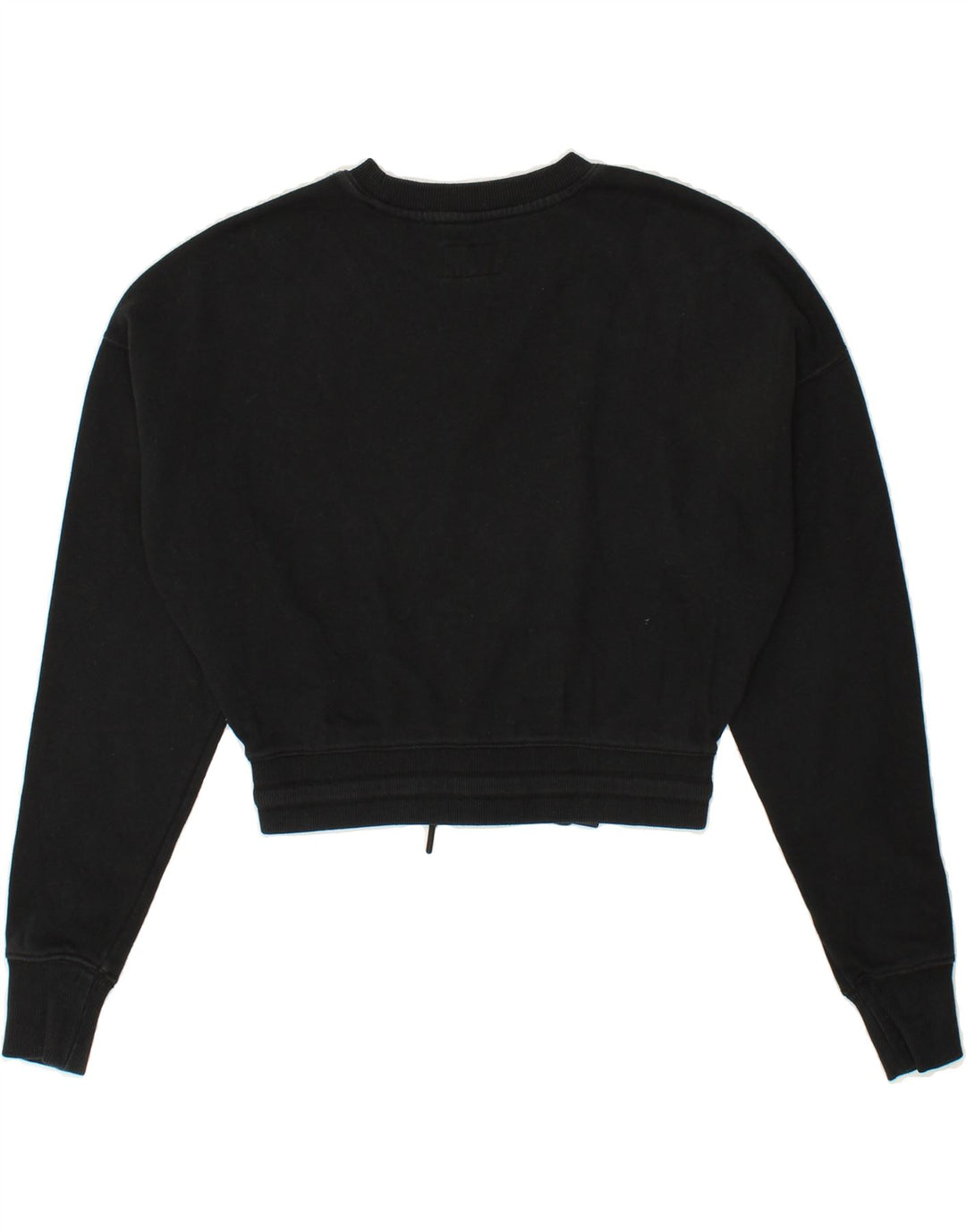 CONVERSE Womens Oversized Crop Sweatshirt Jumper UK 2 2XS Black Cotton Vintage Converse and Second-Hand Converse from Messina Hembry 