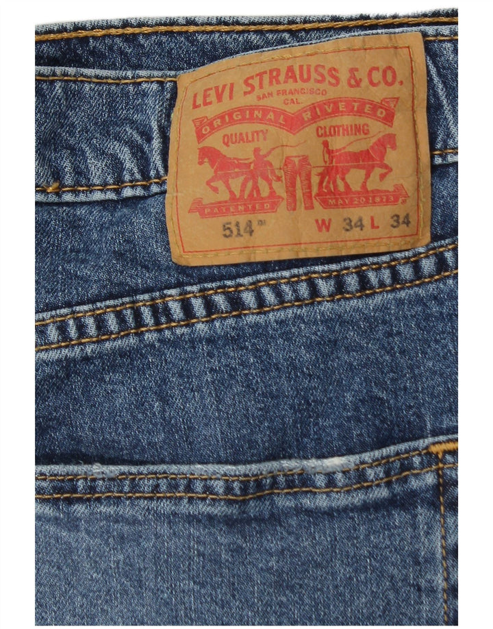 Мужские прямые джинсы Levi's 514 W34 L32 синие, хлопок