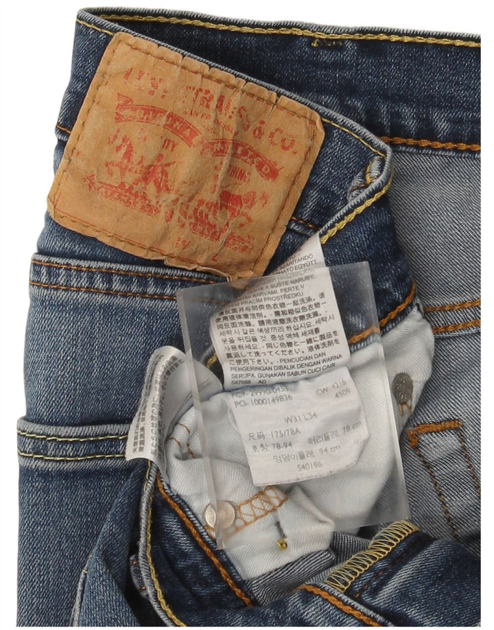 Мужские прямые джинсы Levi's W31 L34 синие, хлопок