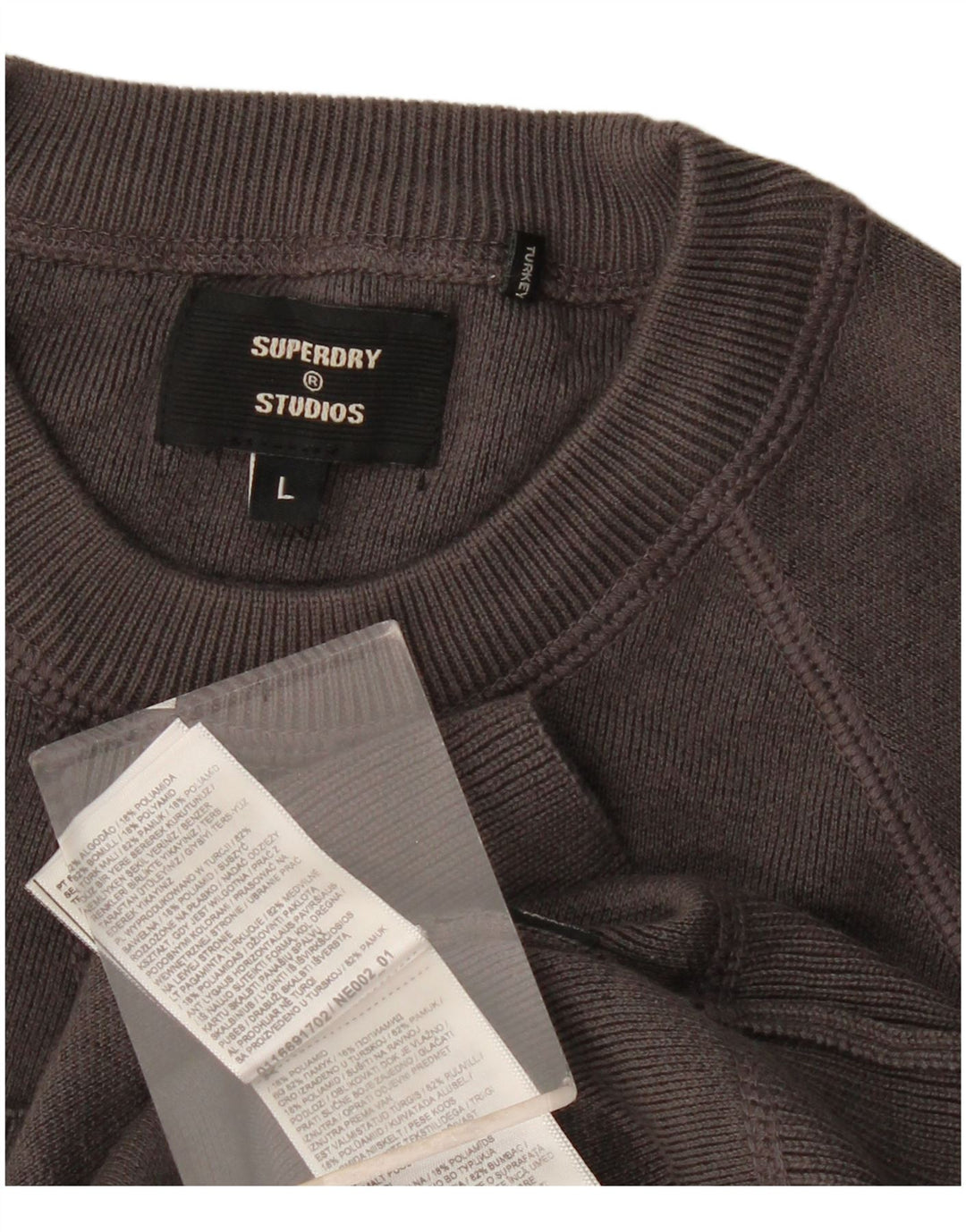 Мужской свитшот Superdry, большой серый хлопковый джемпер