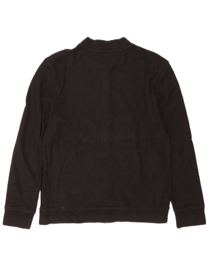 Мужской кардиган Massimo Dutti, хлопковый свитер среднего черного цвета