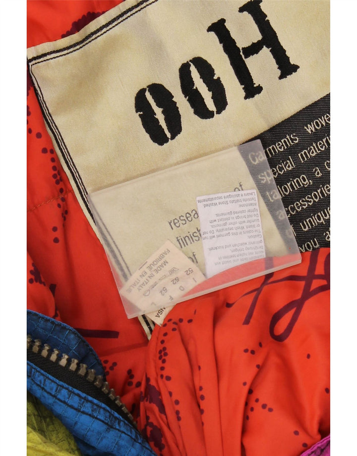 Винтажный мужской лыжный комбинезон с капюшоном IT 52, большой синий, полиамид с цветными блоками