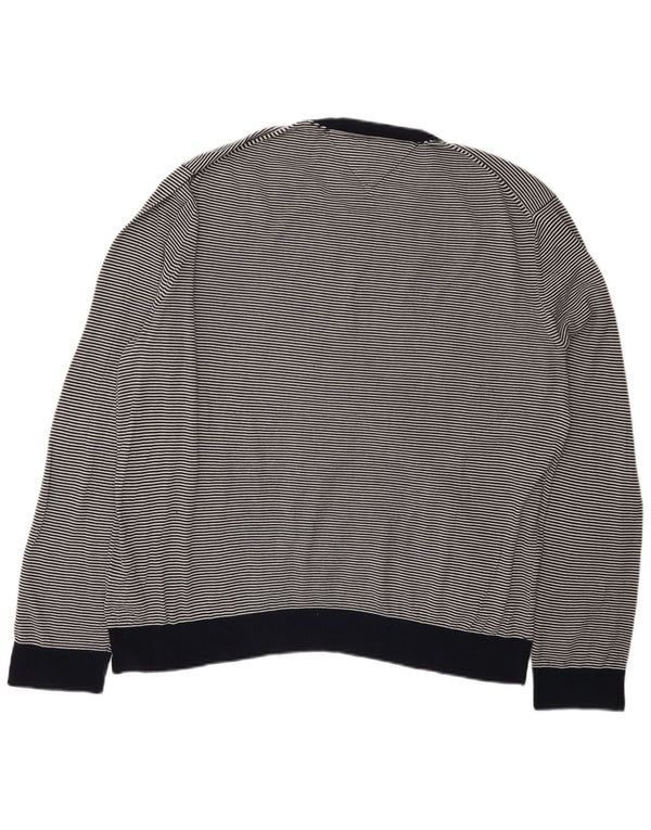 TOMMY HILFIGER Мужской свитер с круглым вырезом 2XL Темно-синий в тонкую полоску