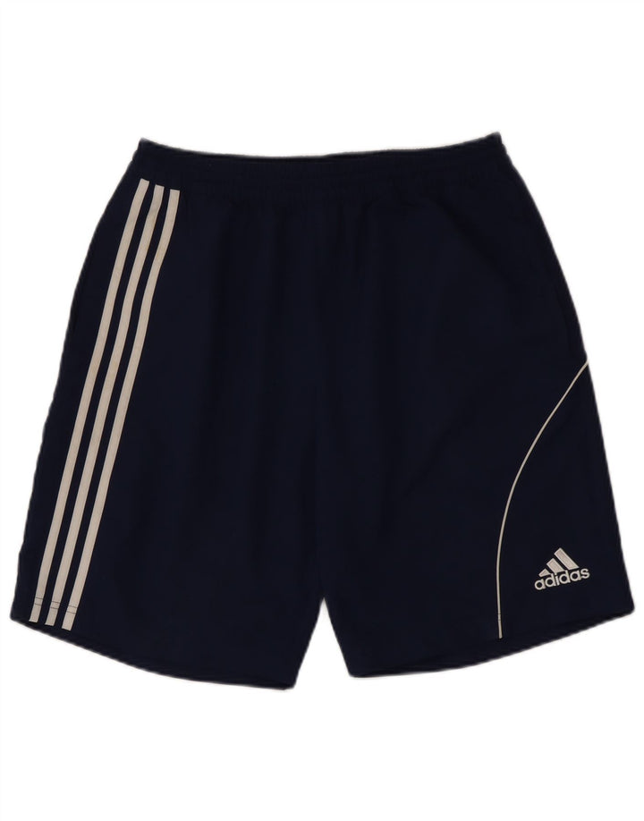 Мужские спортивные шорты Adidas среднего размера, темно-синие, полиэстер