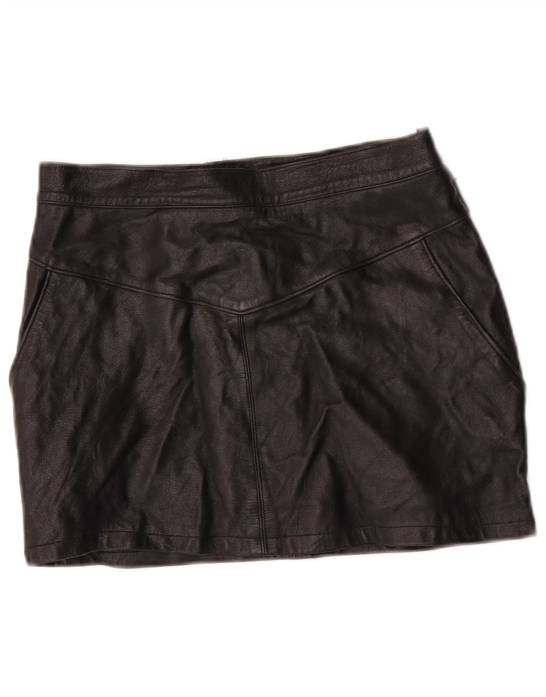 Женская кожаная юбка с завышенной талией EMBASSY IT 46, большая W26, черная кожа