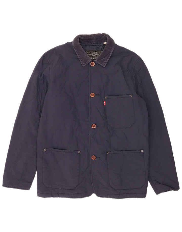Мужская стеганая куртка Levi's UK 38 Medium Navy Blue Полиамид Classic