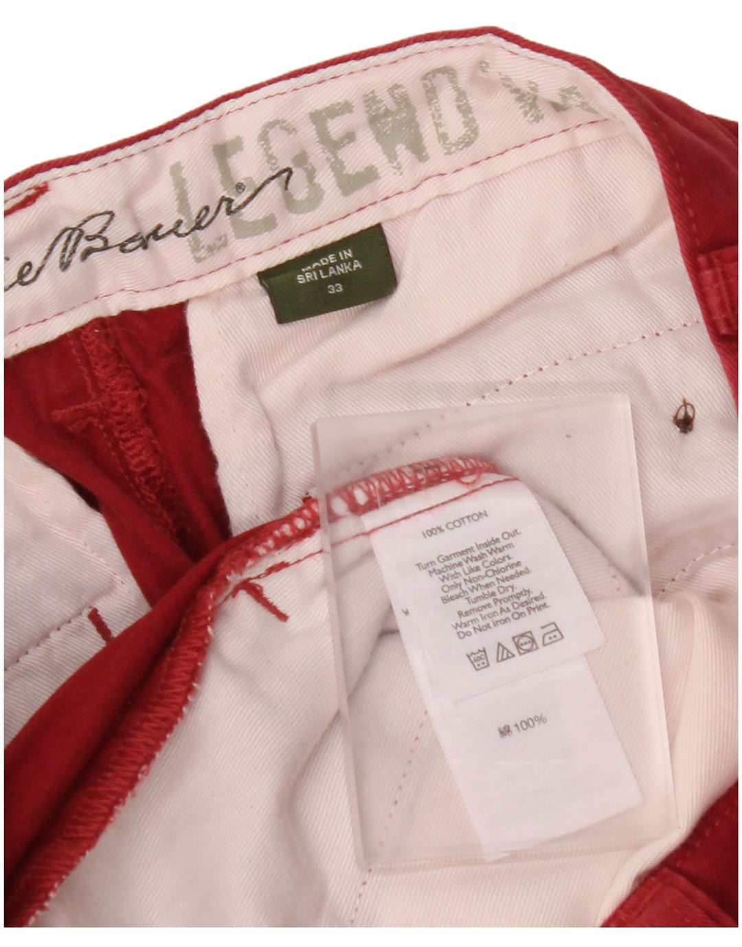 EDDIE BAUER Mens Chino Shorts W33 Medium Red Cotton