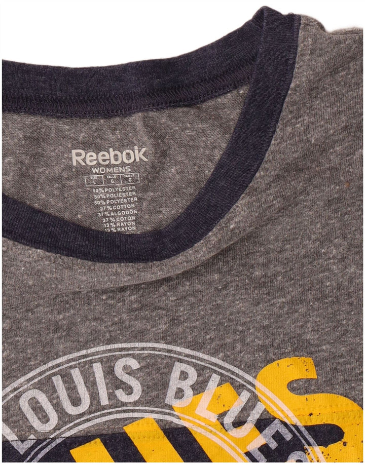 Женская футболка с рисунком Reebok Top UK 14, большой темно-синий полиэстер