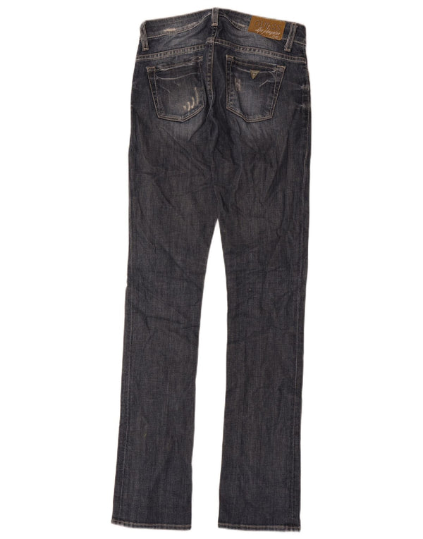 Guess Женские потертые узкие джинсы W24 L34 Синие хлопковые