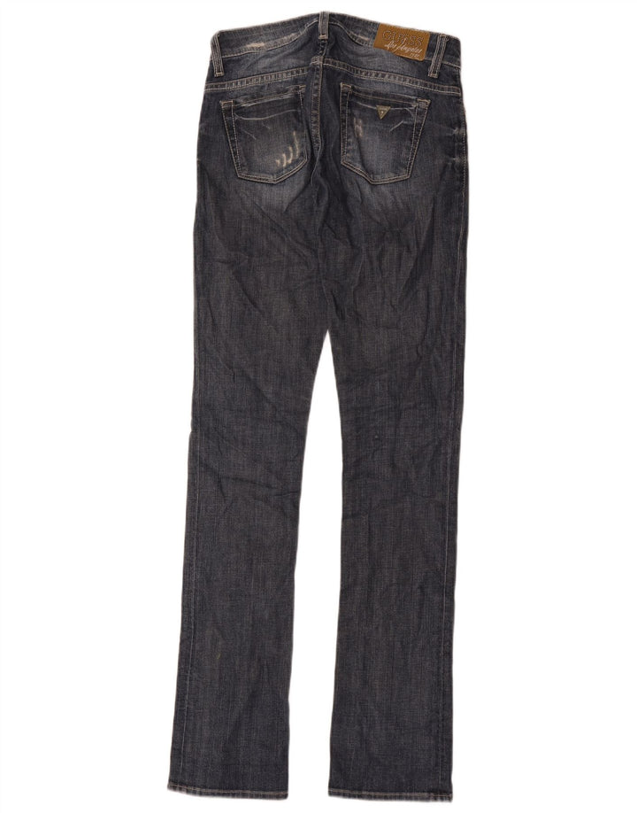 Guess Женские потертые узкие джинсы W24 L34 Синие хлопковые