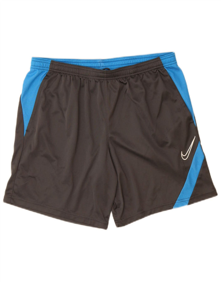 Мужские спортивные шорты Nike Dri Fit, большие черные полиэстер с цветными блоками