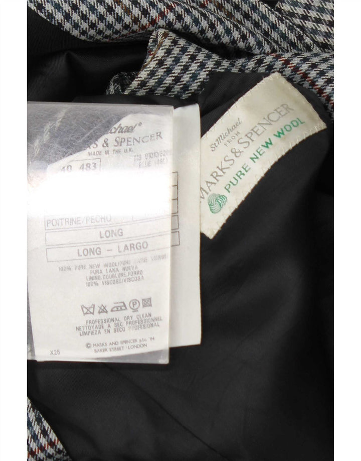 Мужской пиджак Marks & Spencer на 2 пуговицах, Великобритания, 46 XL, синяя шерстяная клетка