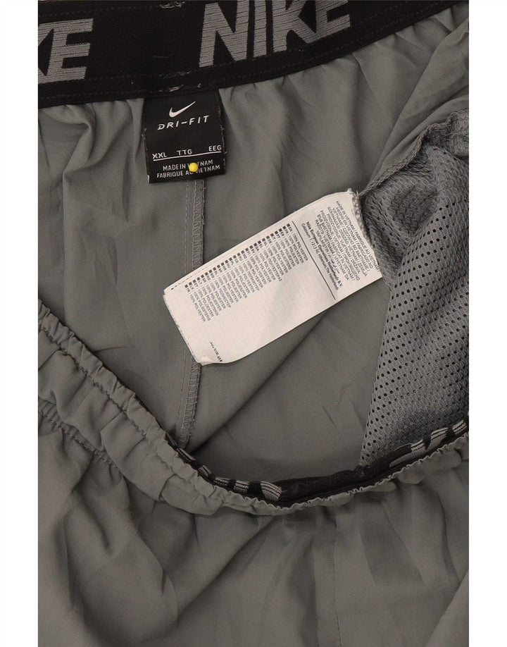 Мужские спортивные шорты Nike Dri Fit с графическим рисунком 2XL, полиэстер серого цвета в полоску
