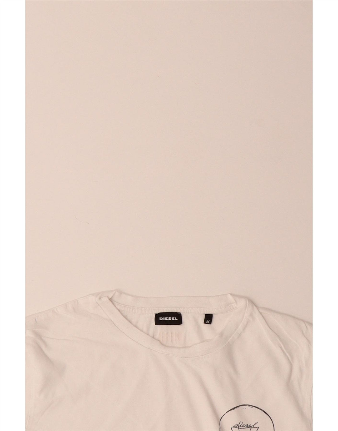 DIESEL Mens Graphic T-Shirt Top Medium White