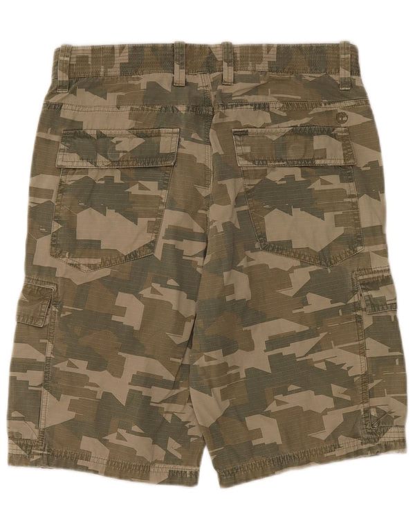 TIMBERLAND Mens Cargo Shorts W31 Medium Khaki Camouflage Cotton