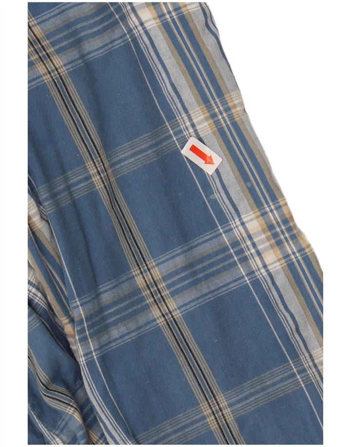 FRENCH CONNECTION Mens Flannel Shirt XL Blue Check Cotton