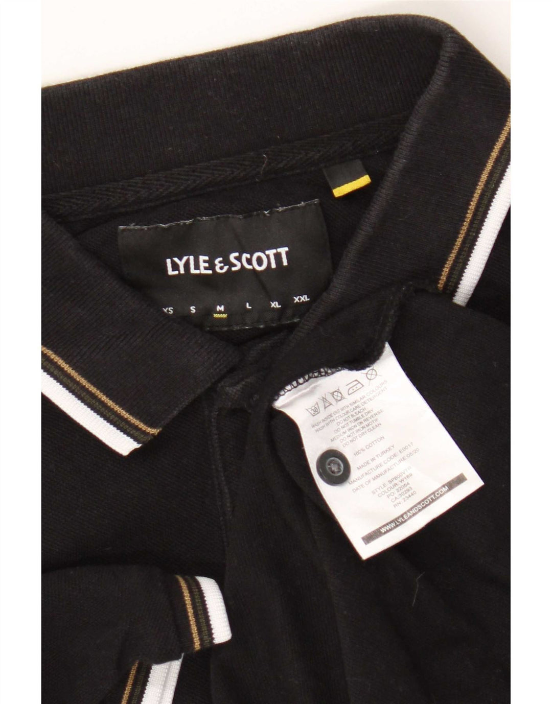 Мужская рубашка-поло Lyle & Scott, хлопок среднего размера, черная полоска