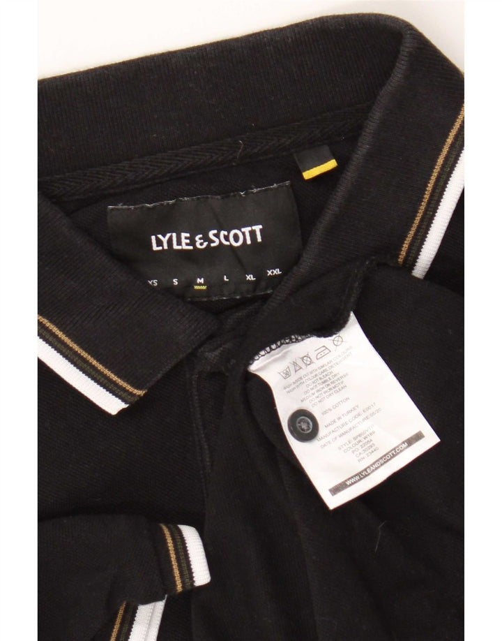 Мужская рубашка-поло Lyle & Scott, хлопок среднего размера, черная полоска