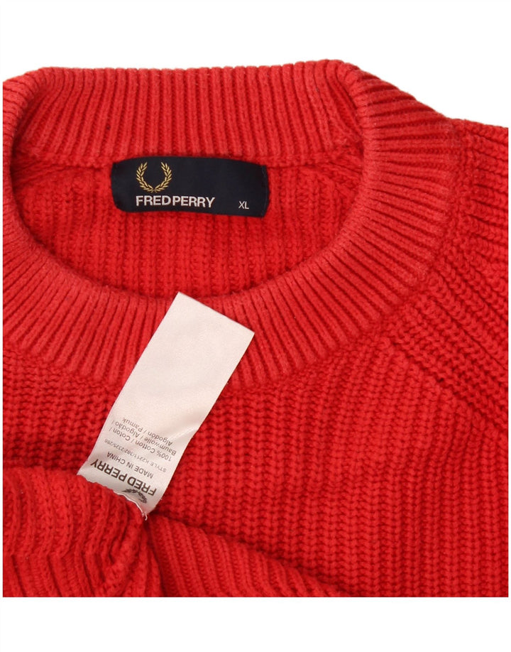 Мужской джемпер с круглым вырезом Fred Perry XL, красный хлопок