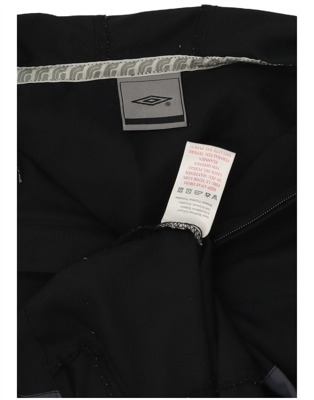 Женская дождевик с капюшоном UMBRO UK 14, средний черный, полиэстер с цветными блоками