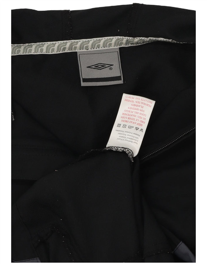 Женская дождевик с капюшоном UMBRO UK 14, средний черный, полиэстер с цветными блоками