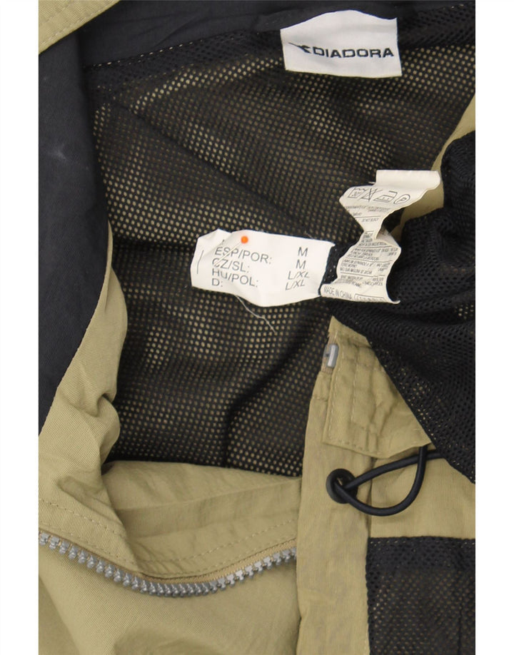 DIADORA Mens Hooded Rain Jacket UK 40 Large Beige Polyamide Vintage Diadora and Second-Hand Diadora from Messina Hembry 